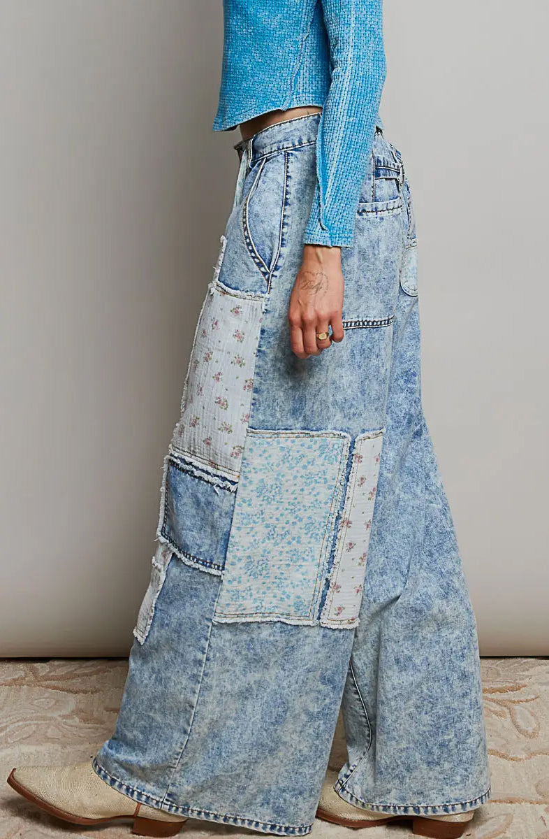 OL Patchwork Denim Pant