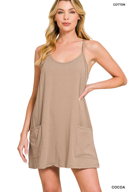 OL Romper Dress With Pockets