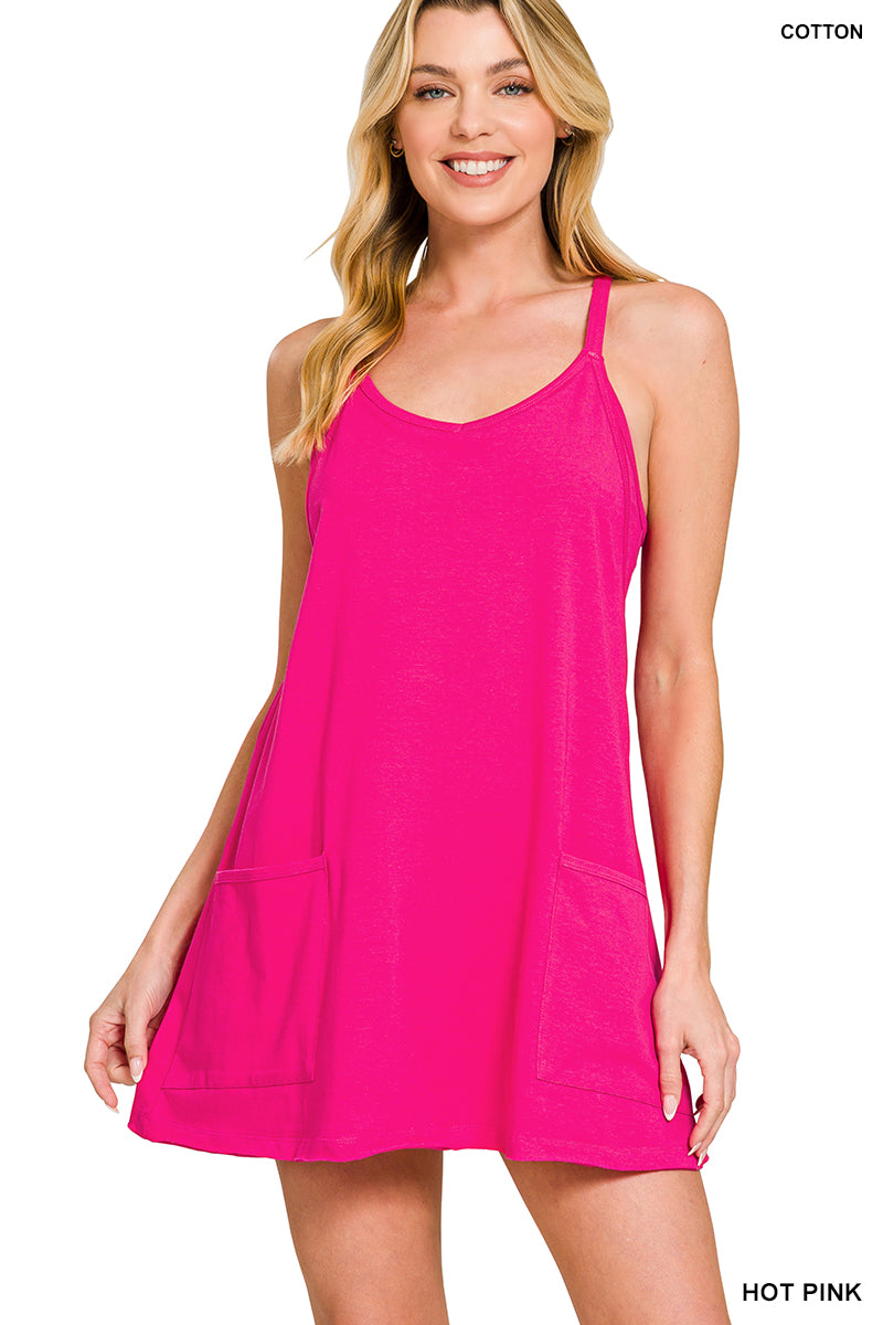 OL Romper Dress With Pockets