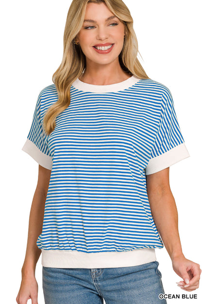 Striped Rib Banded Top