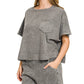 Acid Wash Cotton Short Set