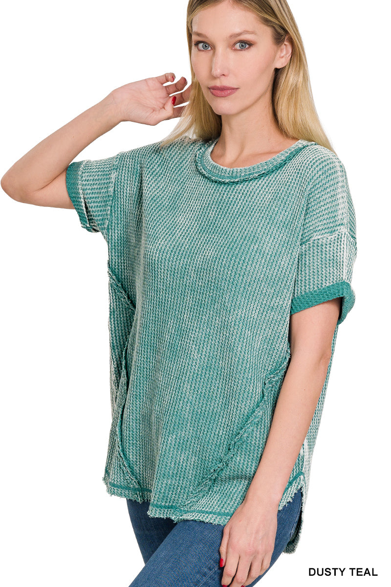 Waffle Short Sleeve Top