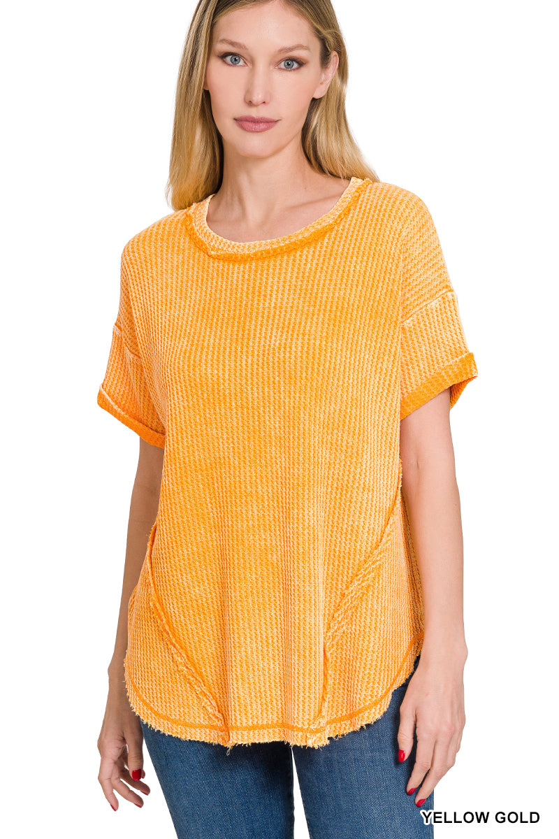 Waffle Short Sleeve Top