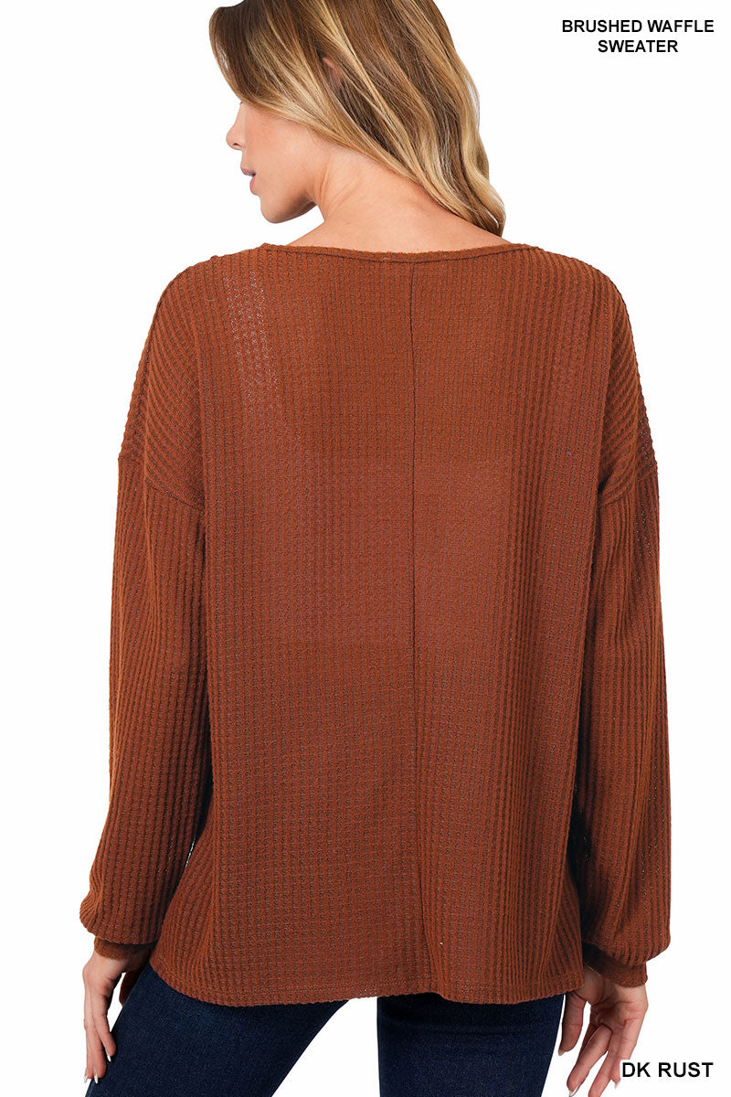 Waffle Button Sweater