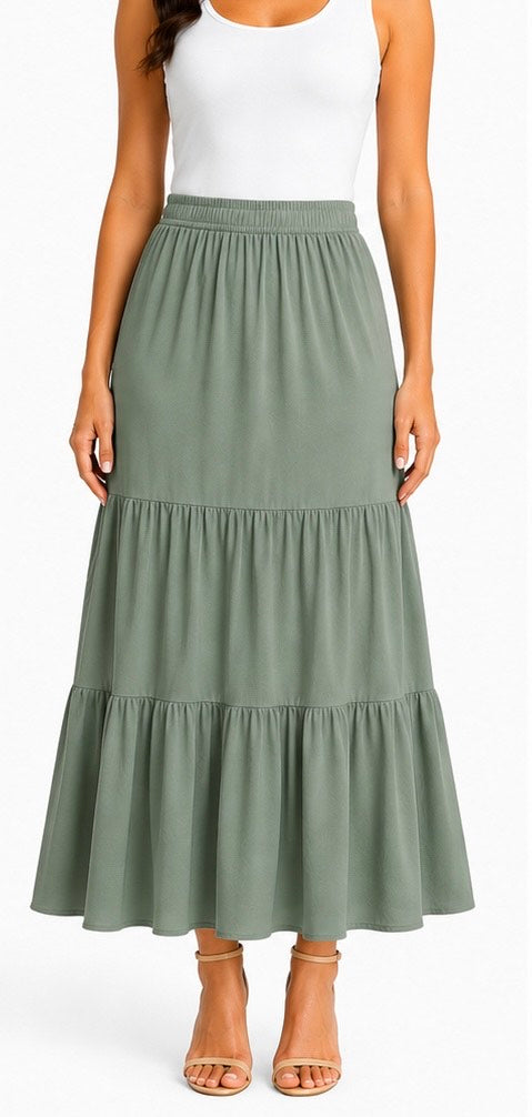 OL Tiered Maxi Skirt