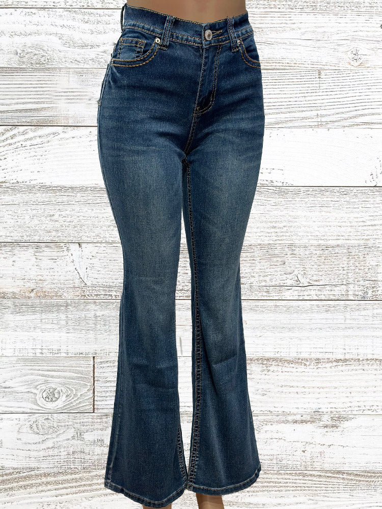 Thick Stitch Jean - Blue and Gold