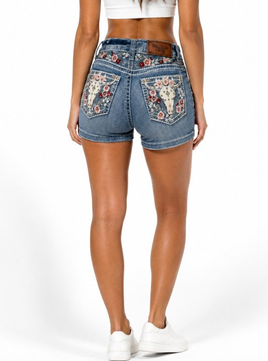OL Westfield Eagle Bling Cow Skull Shorts