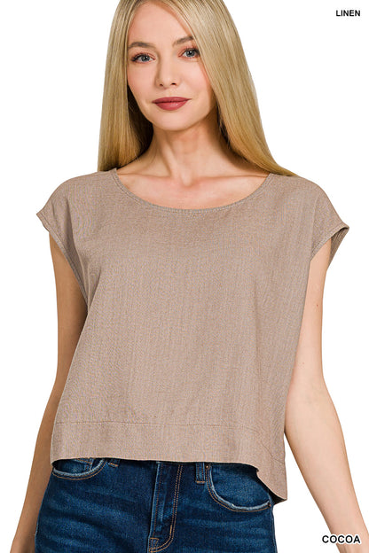 Linen Sleeveless Top