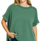 Ribbed Cuffed Short Sleeve Top
