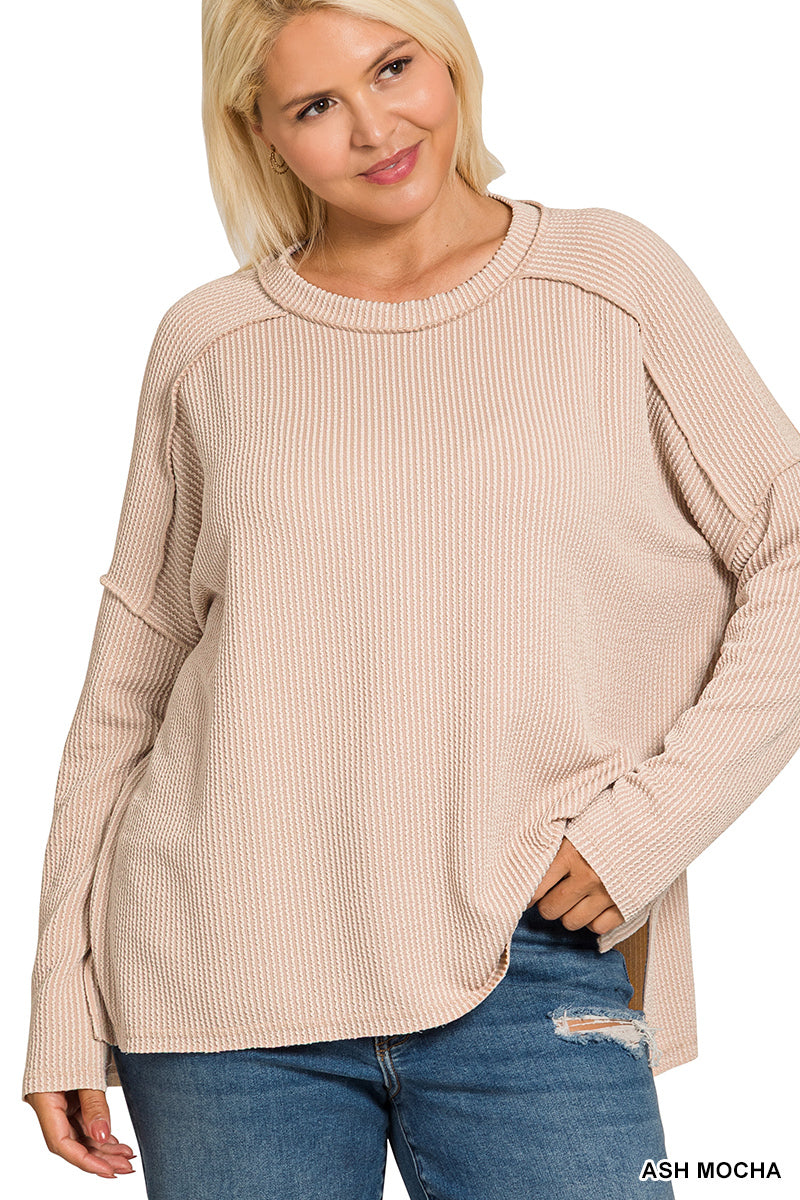 Plus Rib Long Sleeve Top OL