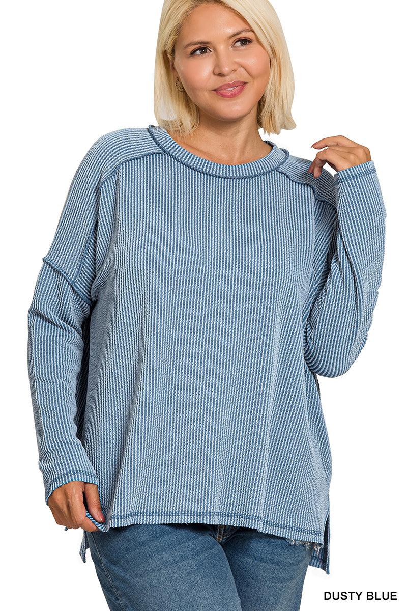 Plus Rib Long Sleeve Top OL