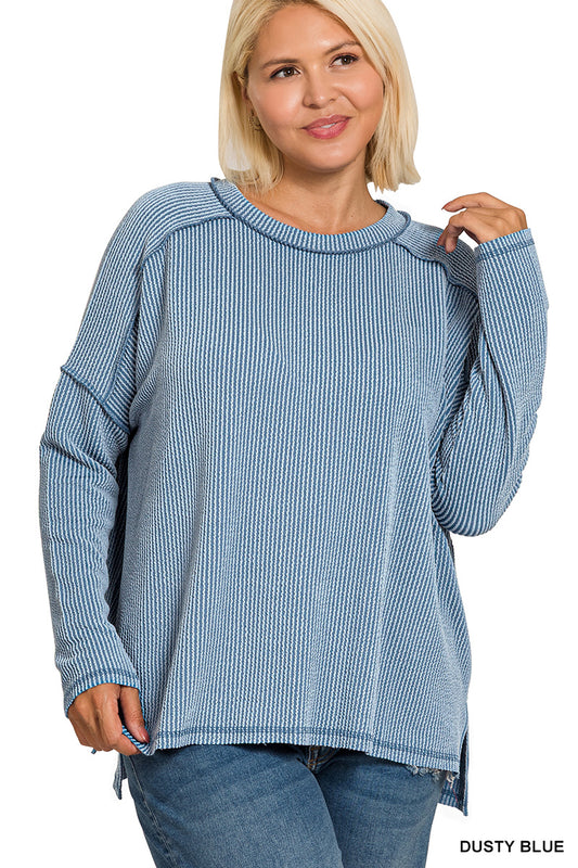 Plus Rib Long Sleeve Top OL