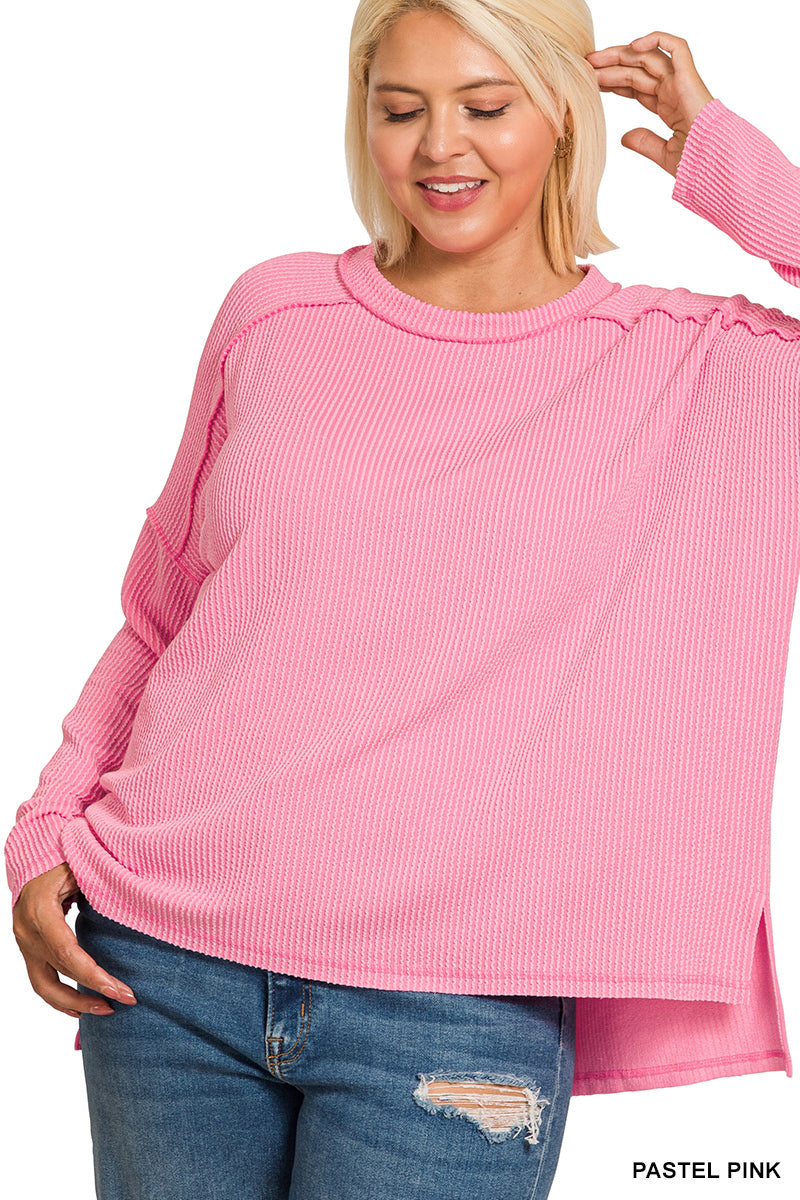Plus Rib Long Sleeve Top OL