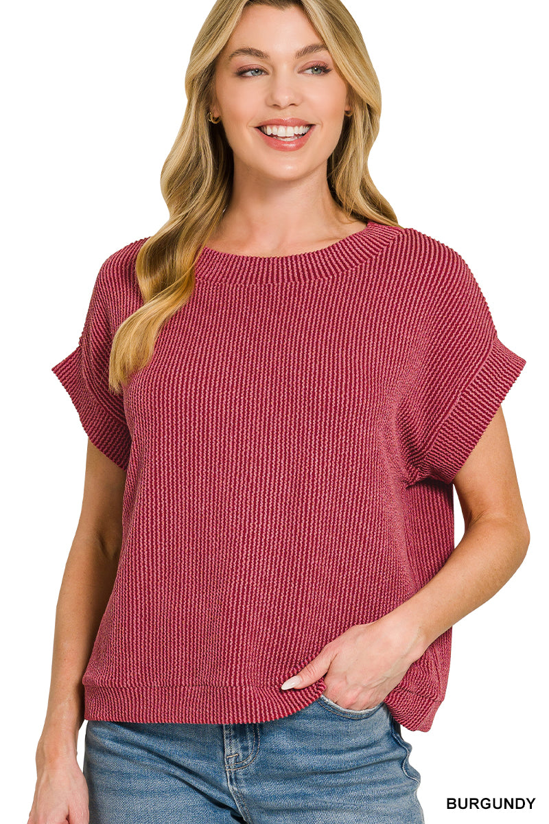 OL Ribbed Cap Sleeve Top