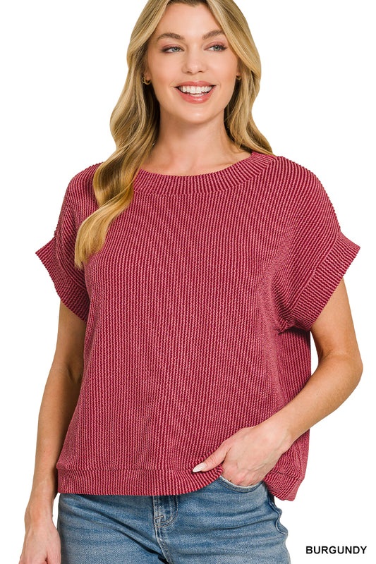 OL Ribbed Cap Sleeve Top