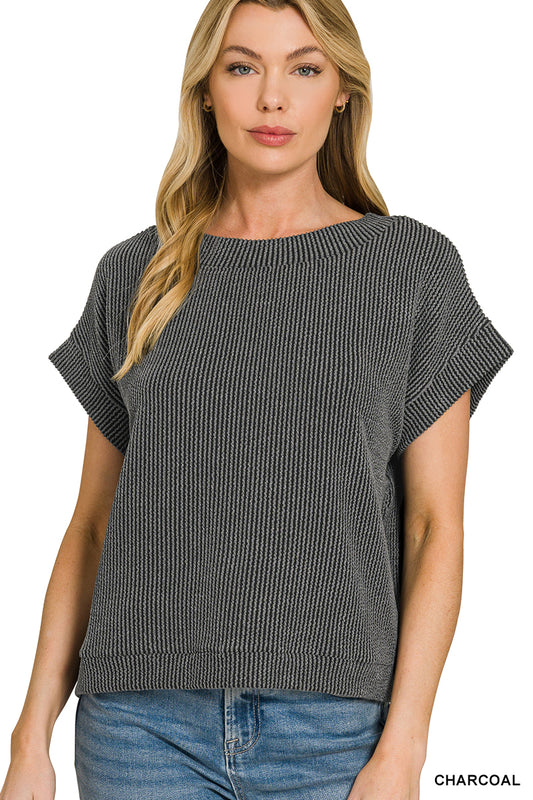 OL Ribbed Cap Sleeve Top