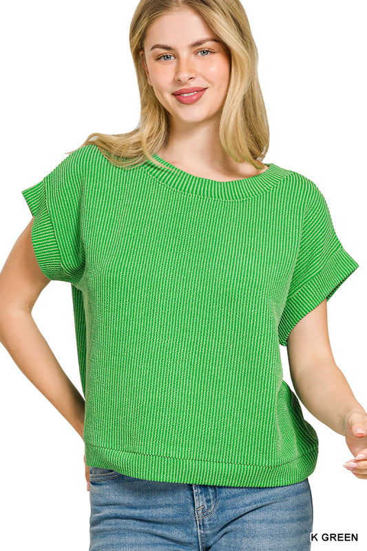 OL Ribbed Cap Sleeve Top