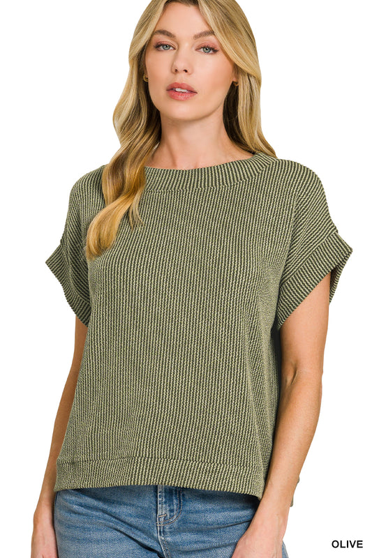 OL Ribbed Cap Sleeve Top