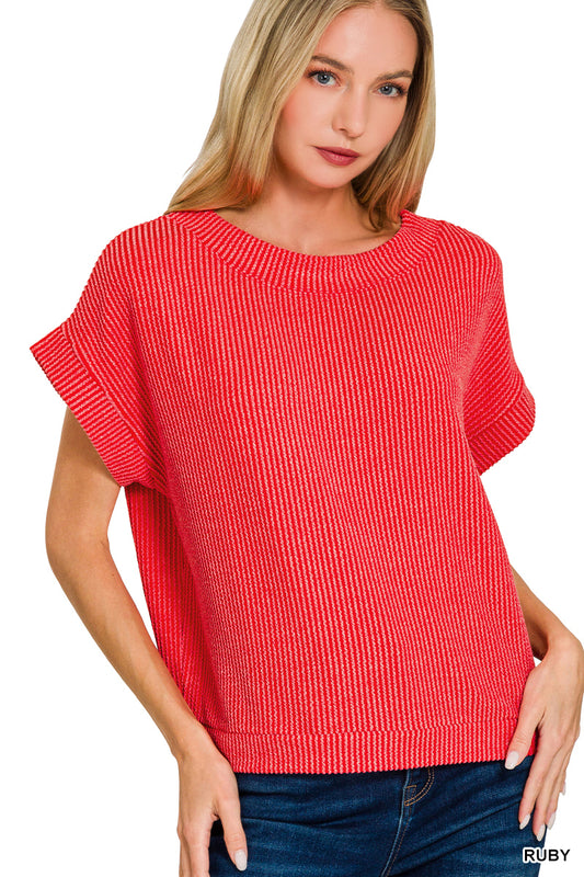 OL Ribbed Cap Sleeve Top