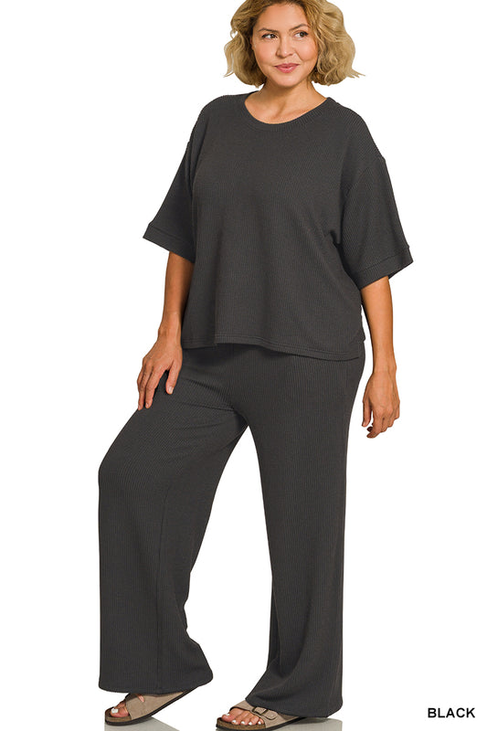 OL Plus Ribbed Pants Set