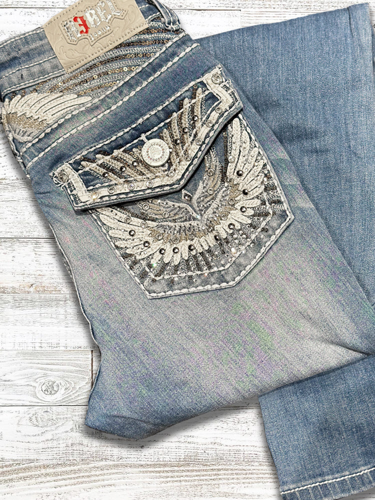 Rebel Wings Bling Jeans