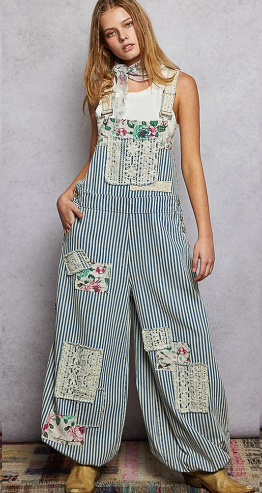 OL Lace Patch Jogger Overall