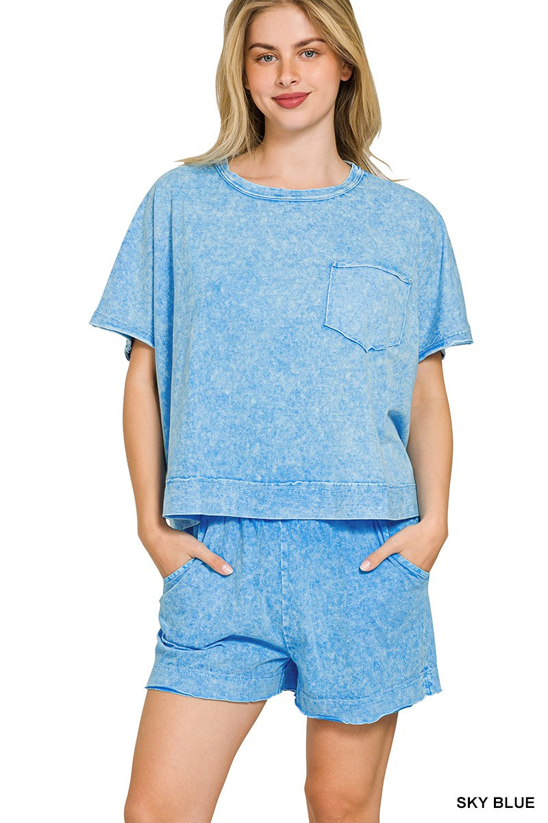 OL Acid Wash Cotton Short Set