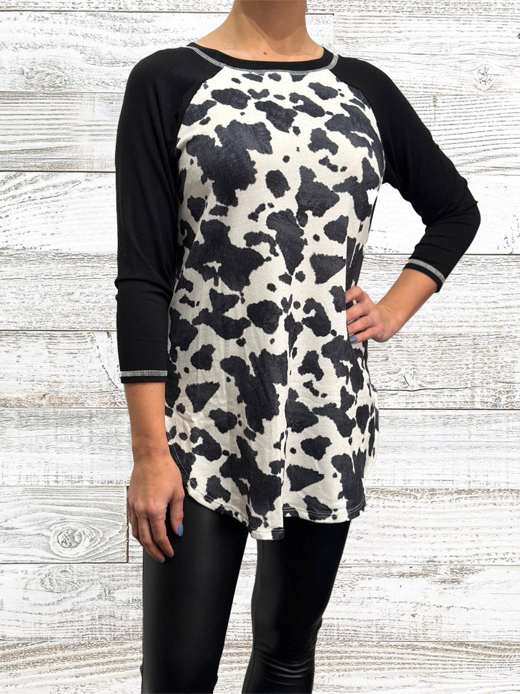 cow print top