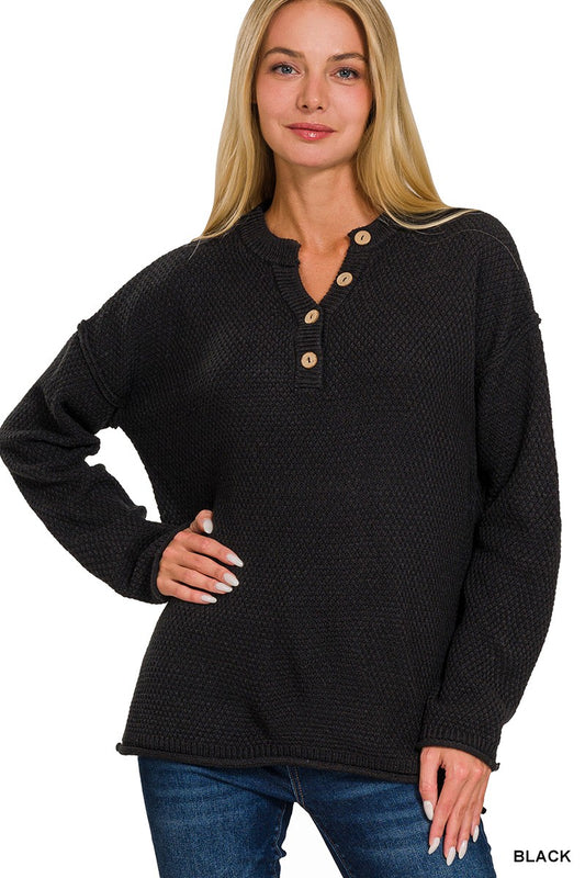 Henley Style Sweater