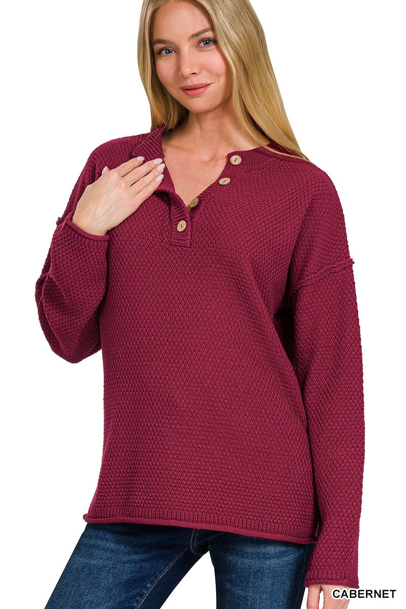 Henley Style Sweater