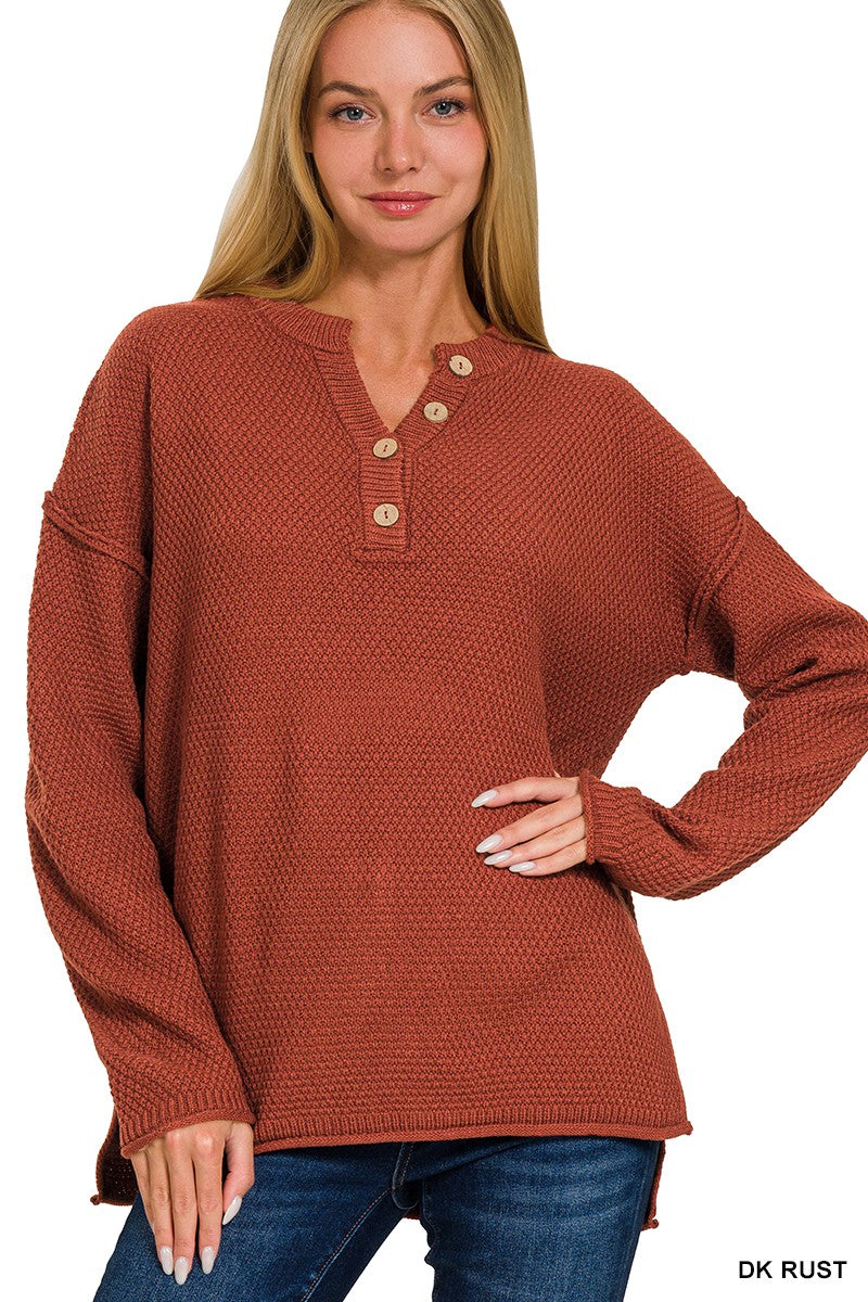 Henley Style Sweater