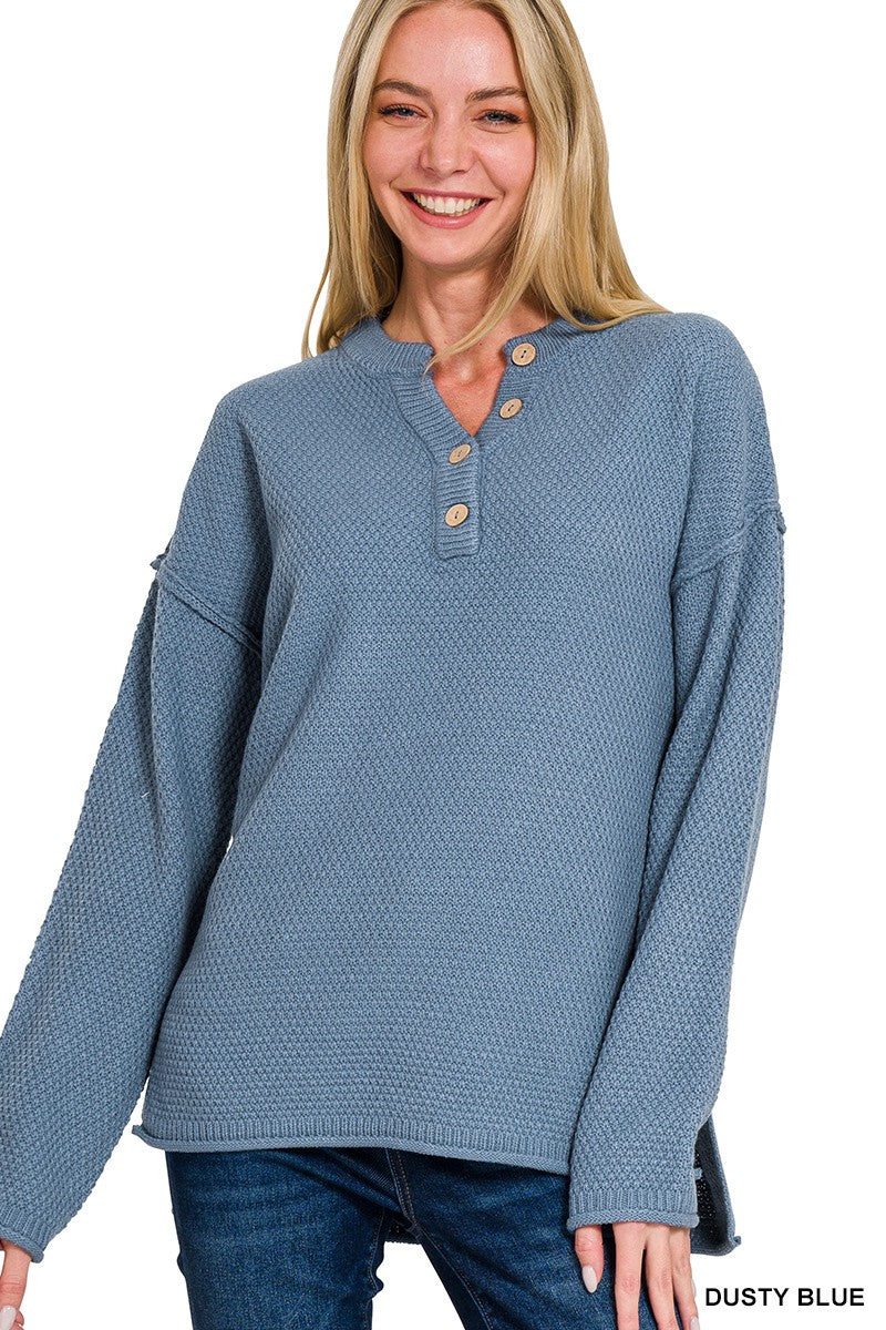 Henley Style Sweater