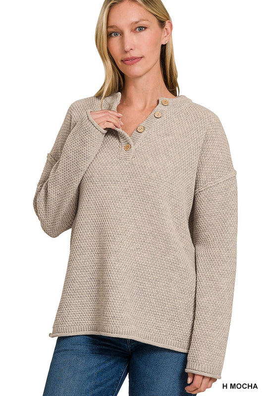 Henley Style Sweater