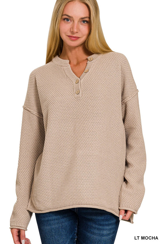 Henley Style Sweater