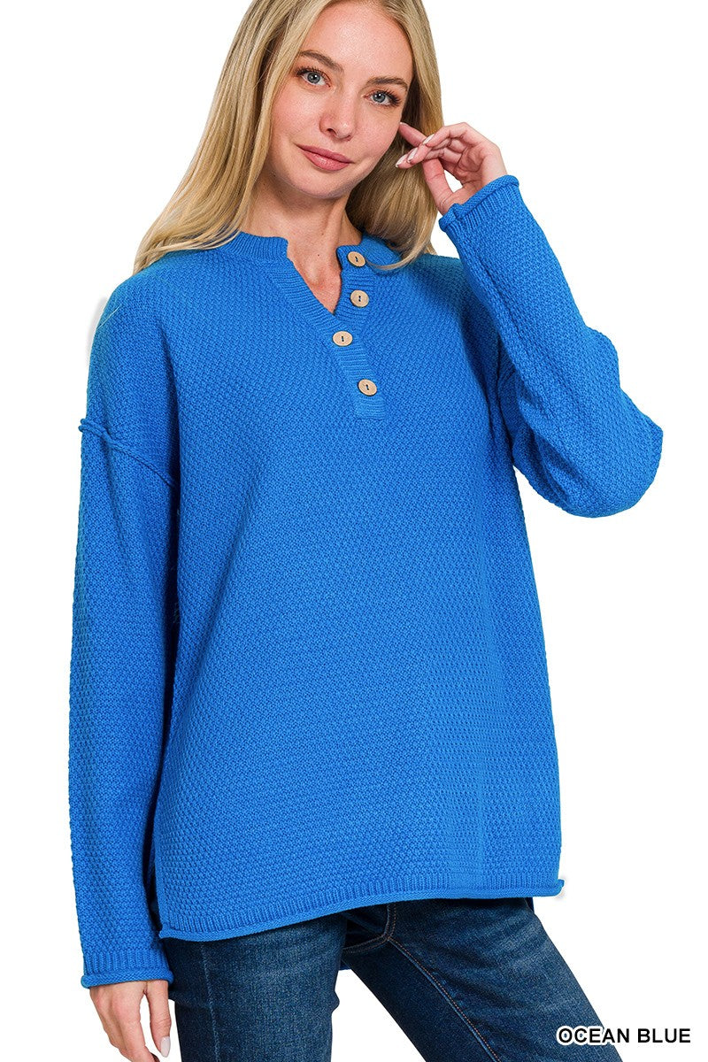 Henley Style Sweater