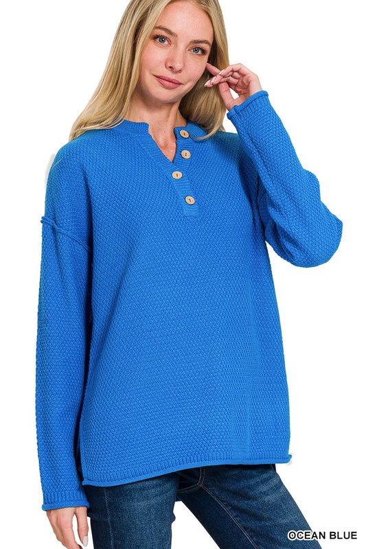 Henley Style Sweater