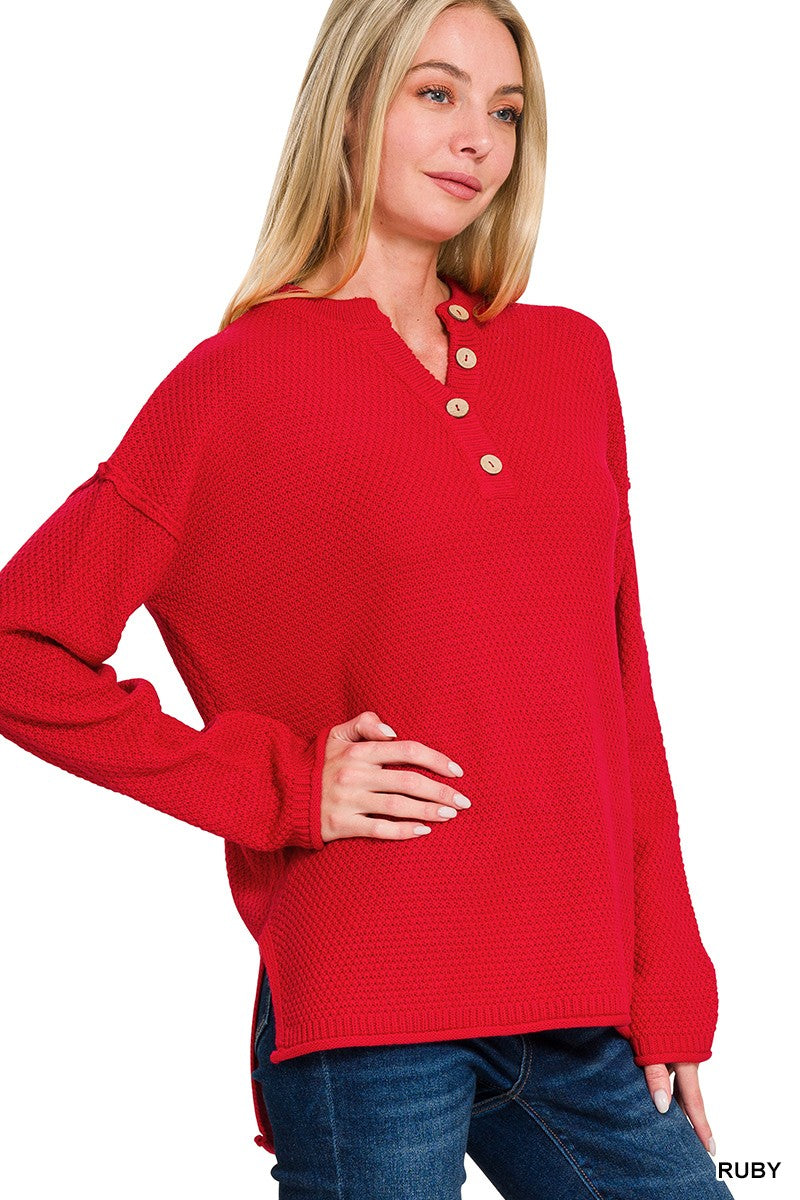 Henley Style Sweater