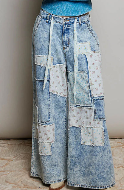 OL Patchwork Denim Pant