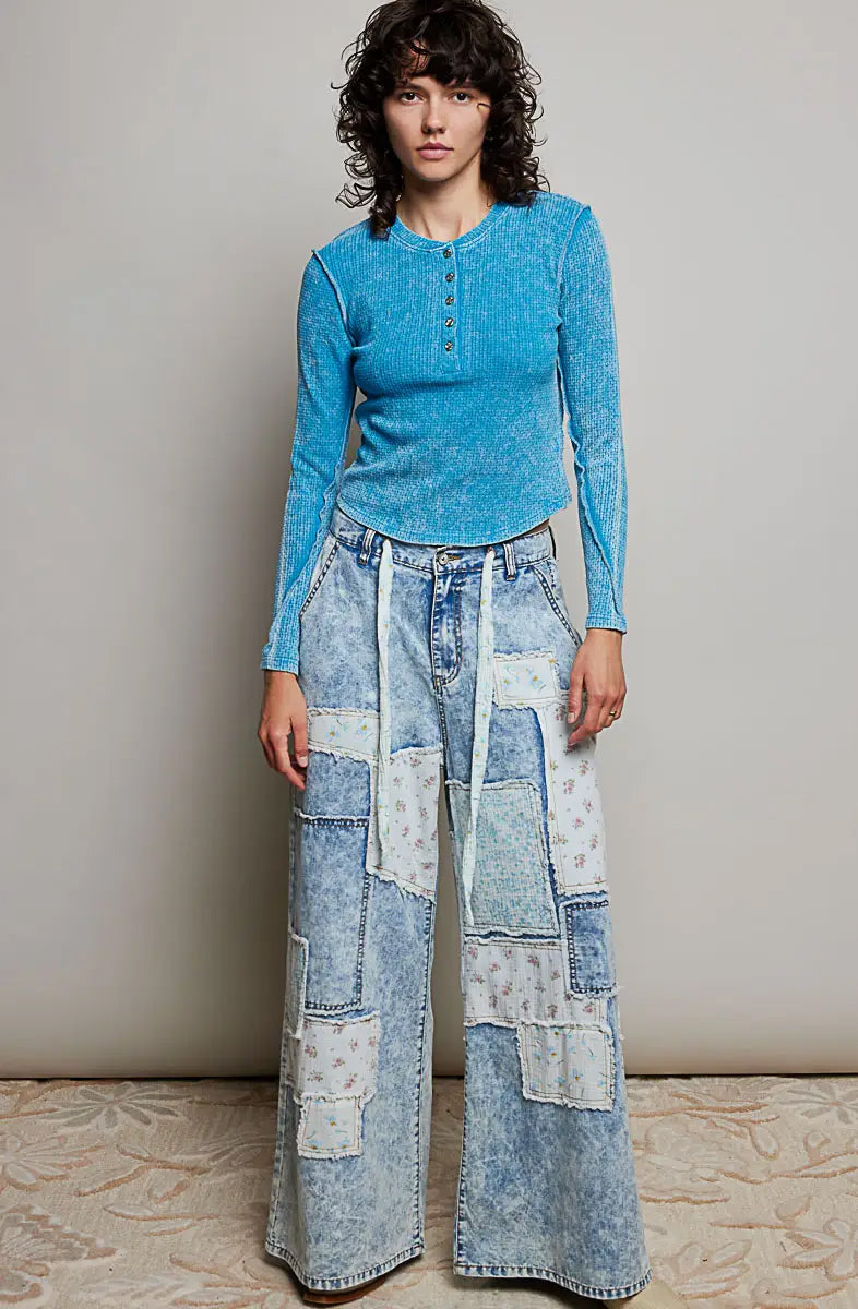 OL Patchwork Denim Pant