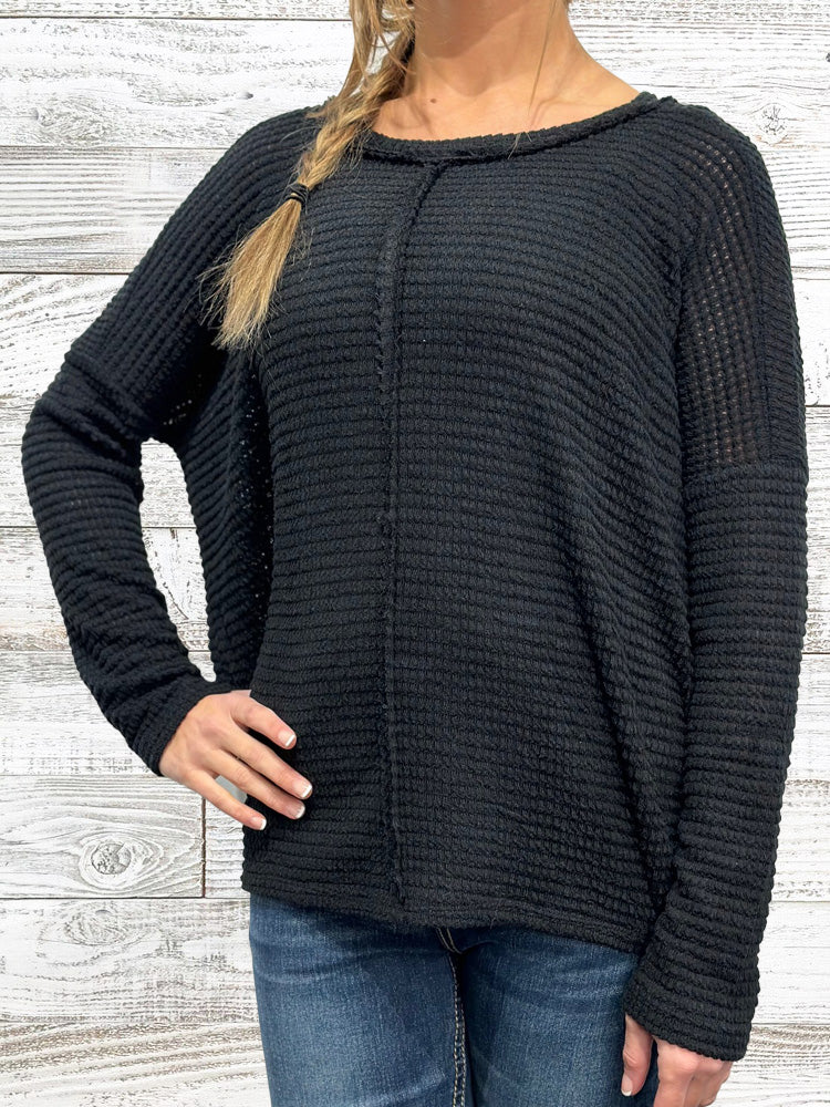 Long Sleeve Waffle Top