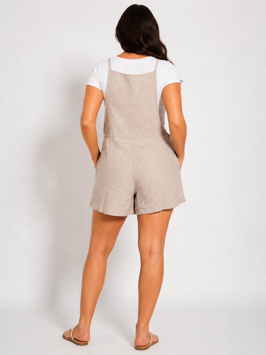 Acid Washed Linen Romper