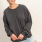 OL Long Sleeve Open Back Top