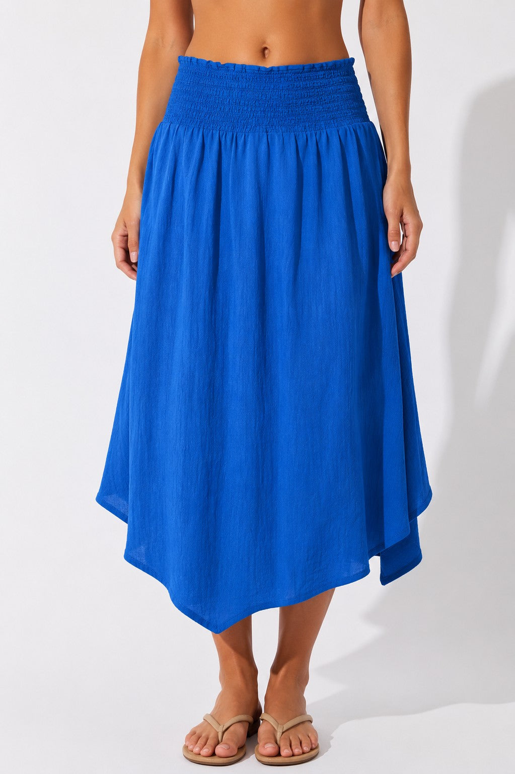 Smocked Maxi-Skirt With Pockets