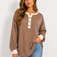 Ribbed Button Sweater