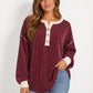 Ribbed Button Sweater