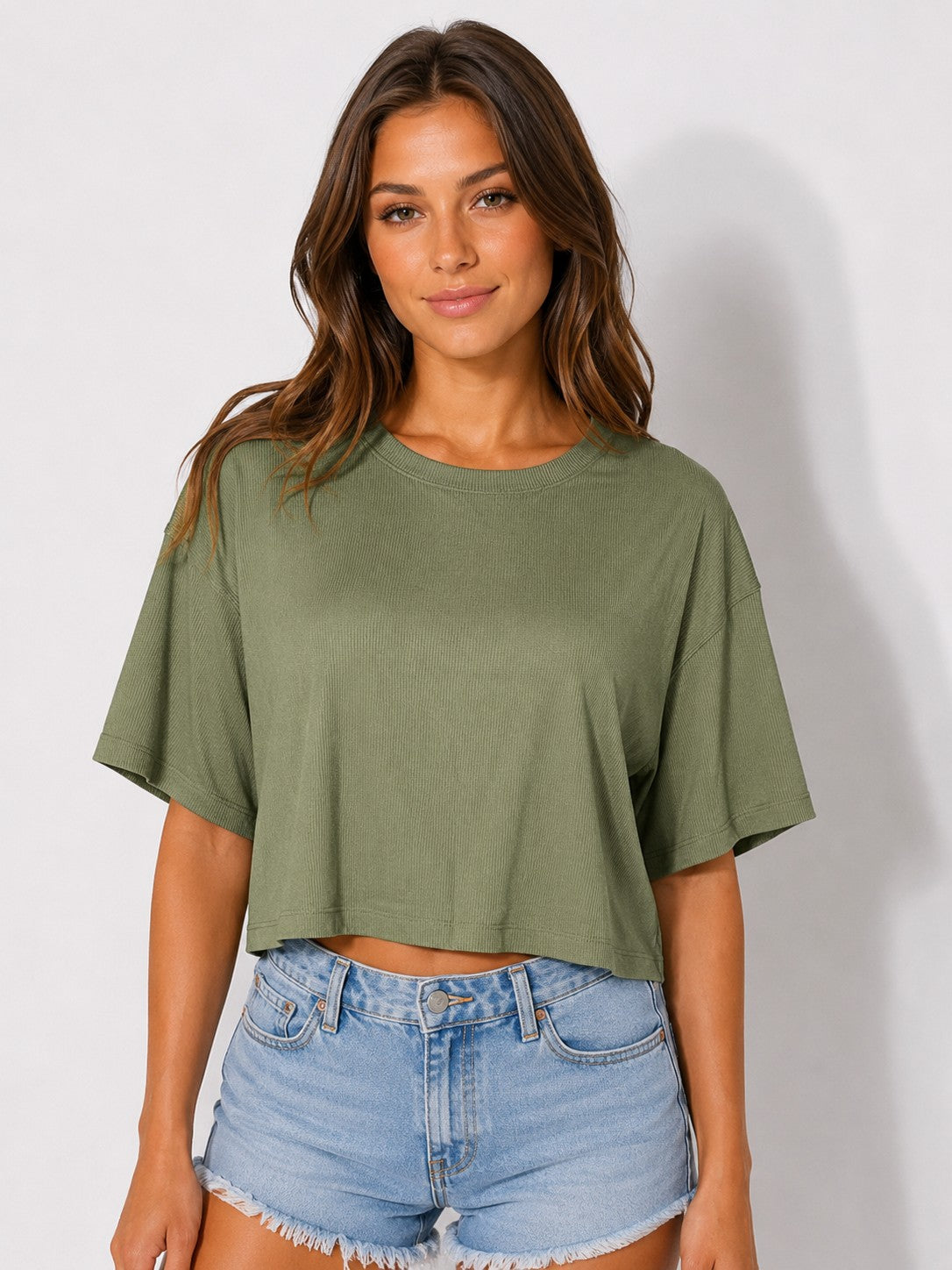 OL Ribbed Crop Box T-Shirt