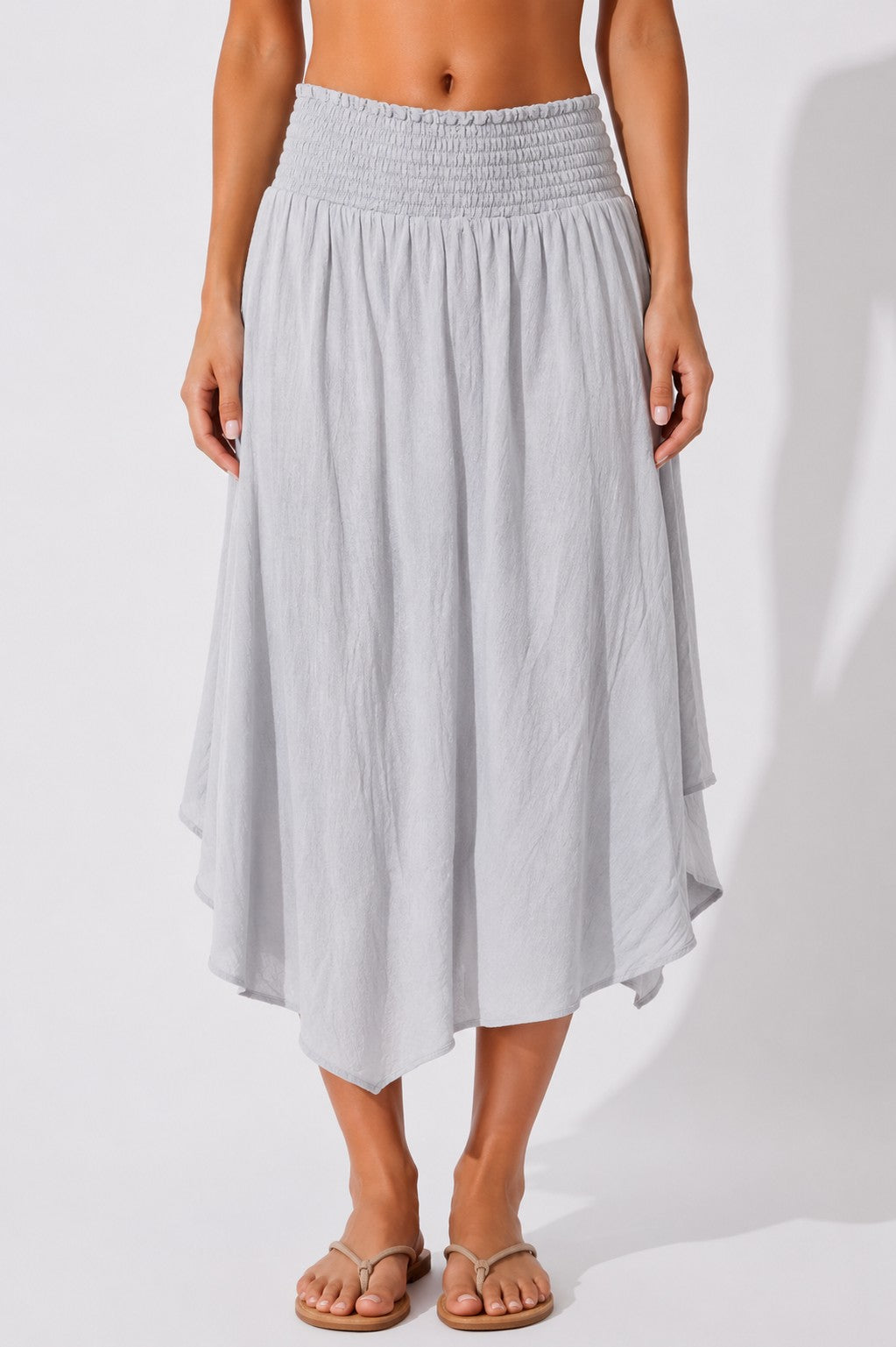 Smocked Maxi-Skirt With Pockets