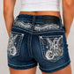 OL Motorcycle Bling Jean Shorts