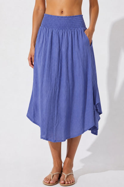 Smocked Maxi-Skirt With Pockets