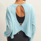 OL Long Sleeve Open Back Top